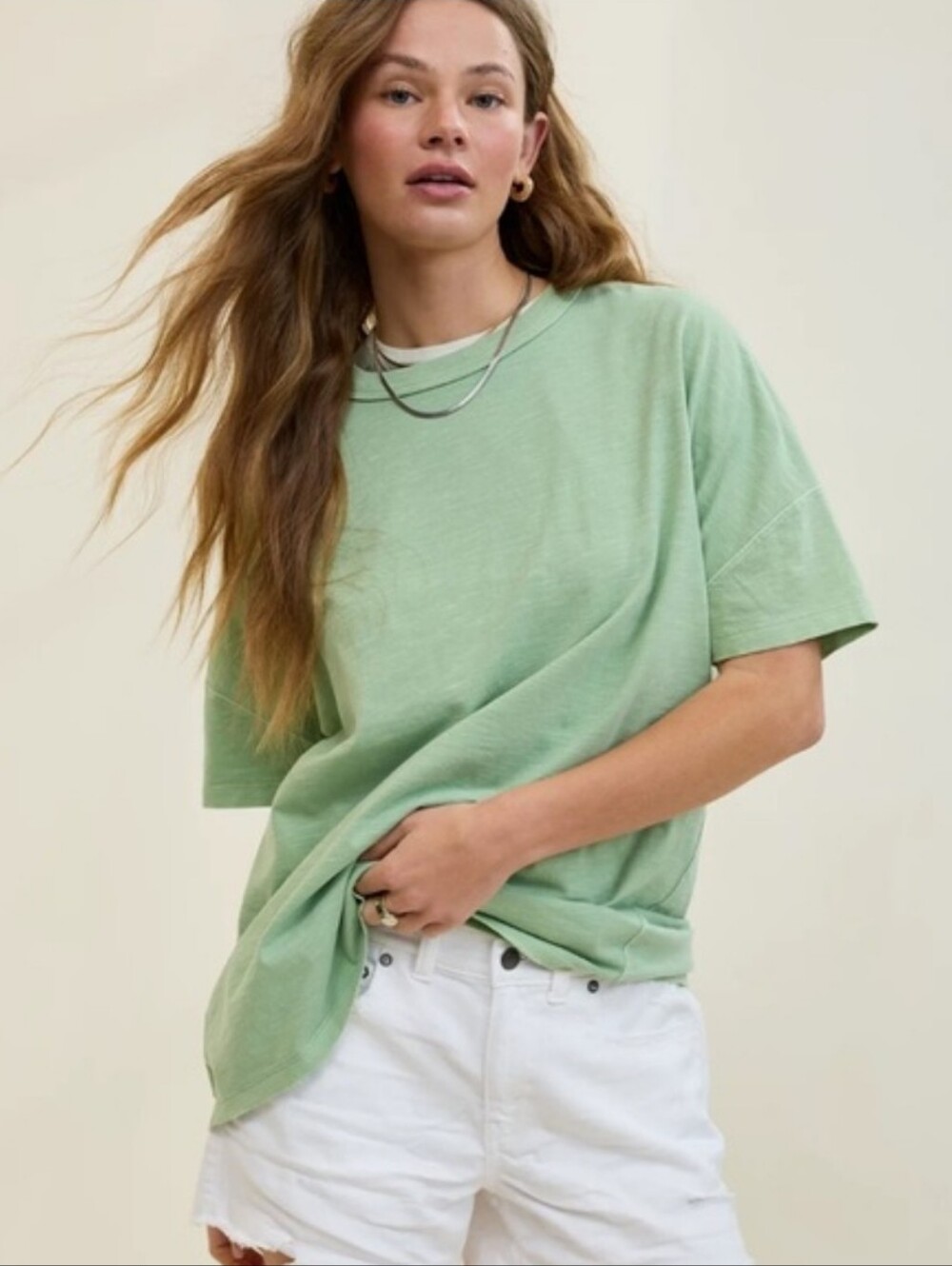 aerie - Oversized Crew Boyfriend Tee - XS